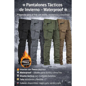 WINTER FLEECE TACTICAL PANTS - WATERPROOF